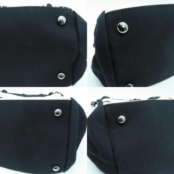 💎✨Beautiful✨💎 Chanel Black and White Striped Reissue Tote Shoulder Bag - Picture 8 of 12